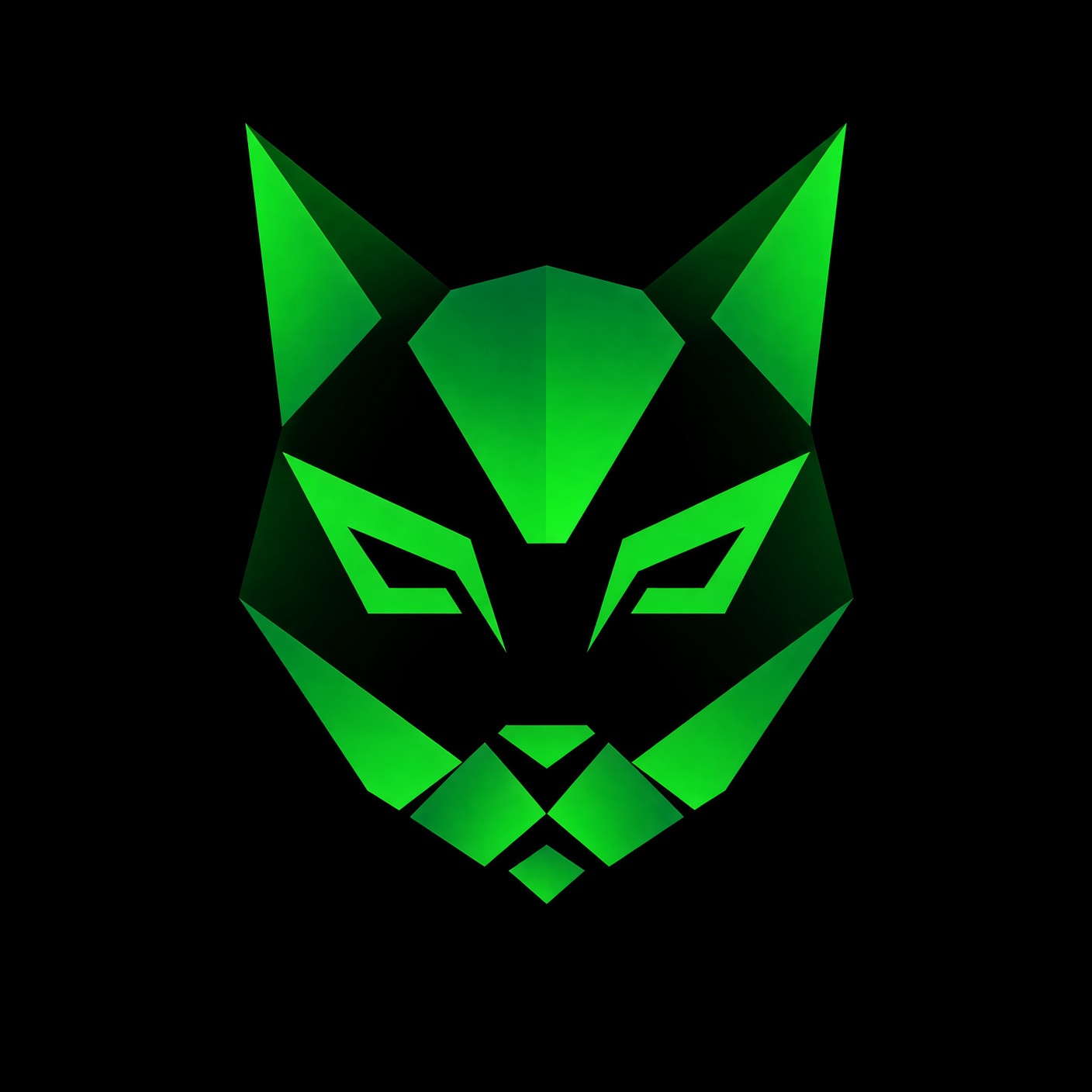 NVIDIA green geometric cat face